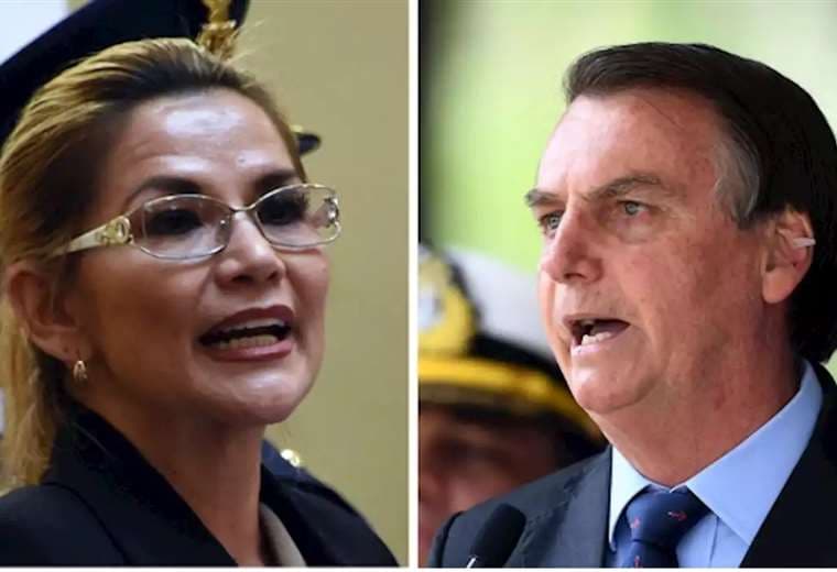 Jeanine Áñez y Jair Bolsonaro, foto referencial