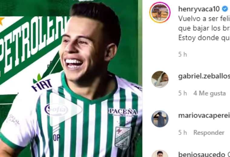Captura de pantalla del video publicado por Henry Vaca en su cuenta de Instagram