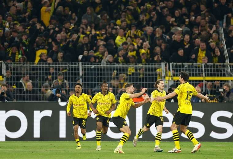 Imagen del partido entre Dortmund y Atlético Madrid. AFP